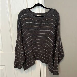 Gray Striped Women's Sweater